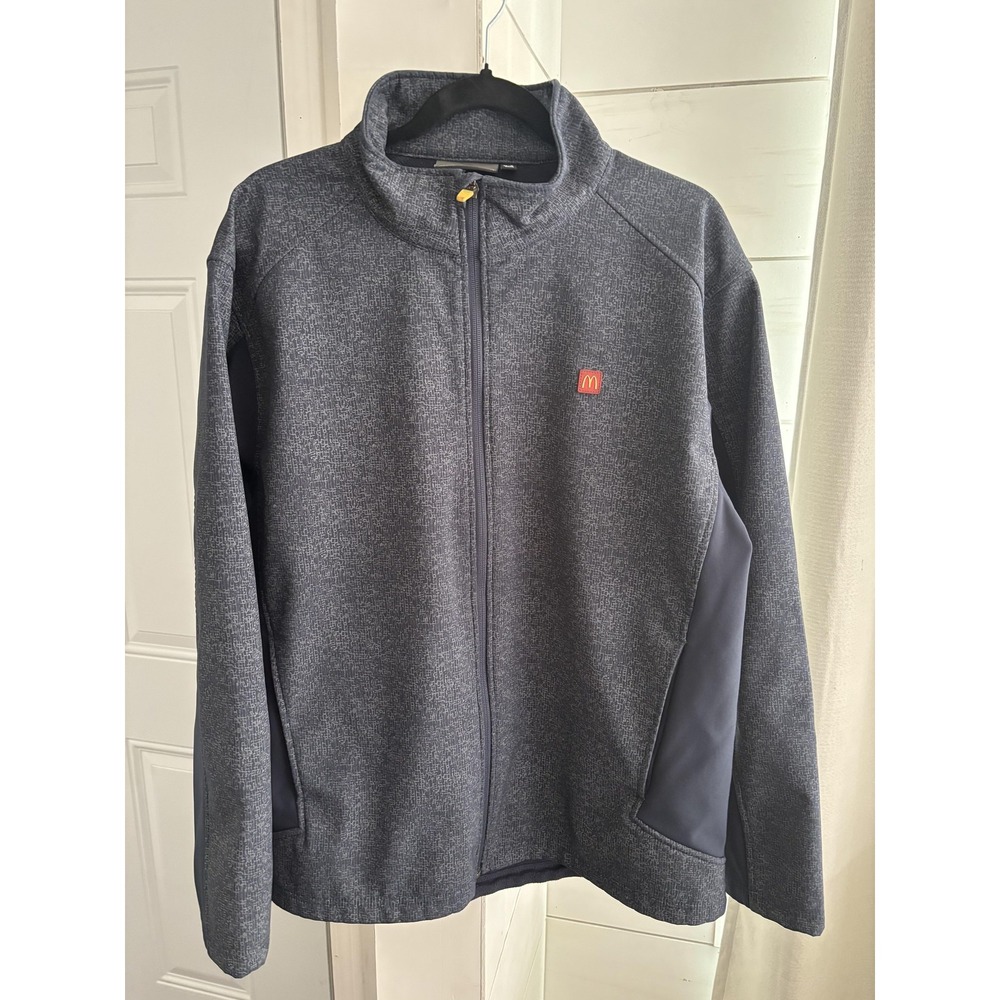Apparel Collection Jacket Mens XL Blue Softshell Zip‎ McDonald's Employee Logo